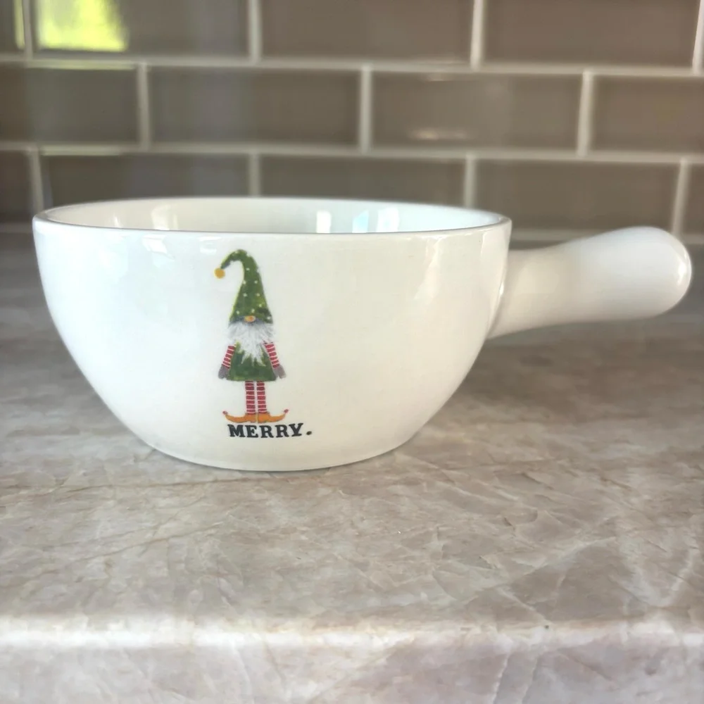 Rae Dunn Christmas Gnomes Mischief, Merry & Magic Soup Bowls with Handles